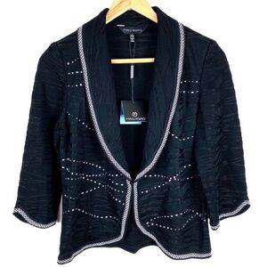 NWT Ming Wang Jacket Black Knit New Size XS Cardigan